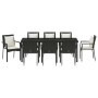 Set de Comedor de Jardín de 9 Piezas con Cojines Negro Poliratán de , Conjuntos de jardín - Ref: Foro24-3380077, Precio: 703,...
