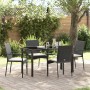 Juego de Comedor de Jardín de 5 Piezas con Cojines Negro Poliratán | Foro24.es | Tu tienda online para hogar, jardín y más Foro24.es