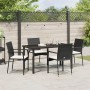 Juego de Comedor de Jardín de 5 Piezas con Cojines Negro Poliratán | Foro24.es | Tu tienda online para hogar, jardín y más Foro24.es