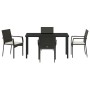 Juego de Comedor de Jardín de 5 Piezas con Cojines Negro Poliratán | Foro24.es | Tu tienda online para hogar, jardín y más Foro24.es