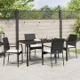 Juego de Comedor de Jardín de 5 Piezas con Cojines Negro Poliratán de , Conjuntos de jardín - Ref: Foro24-3380081, Precio: 35...