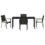 Juego de Comedor de Jardín de 5 Piezas con Cojines Negro Poliratán de , Conjuntos de jardín - Ref: Foro24-3380081, Precio: 35...