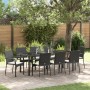 Juego de Comedor de Jardín de 9 Piezas con Cojines Negro Poliratán | Foro24.es | Tu tienda online para hogar, jardín y más Foro24.es