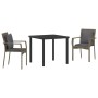 Set de Comedor de Jardín de 3 Piezas con Cojines Gris Poliratán de , Conjuntos de jardín - Ref: Foro24-3380085, Precio: 188,9...