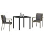 Set de Comedor de Jardín de 3 Piezas con Cojines Gris Poliratán de , Conjuntos de jardín - Ref: Foro24-3380085, Precio: 188,9...