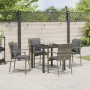 Juego de Comedor de Jardín de 5 Piezas con Cojines Gris Poliratán | Foro24.es | Tu tienda online para hogar, jardín y más Foro24.es