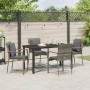 Juego de Comedor de Jardín de 5 piezas con cojines Gris Poliratán | Foro24.es | Tu tienda online para hogar, jardín y más Foro24.es