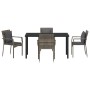 Juego de Comedor de Jardín de 5 piezas con cojines Gris Poliratán | Foro24.es | Tu tienda online para hogar, jardín y más Foro24.es