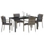 Juego de Comedor de Jardín de 5 piezas con cojines Gris Polirratán de , Conjuntos de jardín - Ref: Foro24-3380088, Precio: 37...