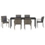 Juego de Comedor de Jardín de 7 Piezas con Cojines Gris Poliratán de , Conjuntos de jardín - Ref: Foro24-3380090, Precio: 494...