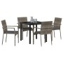 Conjunto de Comedor de Jardín 5 Piezas con Cojines Gris Poliratán | Foro24.es | Tu tienda online para hogar, jardín y más Foro24.es