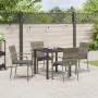 Conjunto de Comedor de Jardín 5 Piezas con Cojines Gris Poliratán | Foro24.es | Tu tienda online para hogar, jardín y más Foro24.es