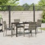 Conjunto de Comedor de Jardín de 5 Piezas con Cojines Gris Poliratán | Foro24.es | Tu tienda online para hogar, jardín y más Foro24.es