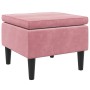 Taburete con patas de madera terciopelo rosa en Taburetes y sillas plegables | Comprar online en Foru.es