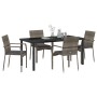 Conjunto de Comedor de Jardín de 5 Piezas con Cojines en Gris Poliratán de , Conjuntos de jardín - Ref: Foro24-3380095, Preci...