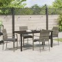 Conjunto de Comedor de Jardín de 5 Piezas con Cojines en Gris Poliratán de , Conjuntos de jardín - Ref: Foro24-3380095, Preci...