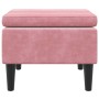 Taburete con patas de madera terciopelo rosa en Taburetes y sillas plegables | Comprar online en Foru.es