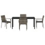 Conjunto de Comedor de Jardín de 5 Piezas con Cojines en Gris Poliratán de , Conjuntos de jardín - Ref: Foro24-3380095, Preci...