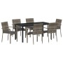 Conjunto de Comedor de Jardín de 7 Piezas con Cojines Grises de Poliratán de , Conjuntos de jardín - Ref: Foro24-3380096, Pre...