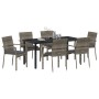 Conjunto de Comedor de Jardín de 7 Piezas con Cojines Grises de Poliratán de , Conjuntos de jardín - Ref: Foro24-3380096, Pre...