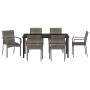 Conjunto de Comedor de Jardín de 7 Piezas con Cojines Grises de Poliratán de , Conjuntos de jardín - Ref: Foro24-3380096, Pre...