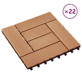 Baldosas de porche de WPC 30x30 cm 2 m² color teca 22 unidades en Materiales de construcción | Comprar online en Foru.es