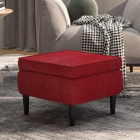 Taburete con patas de madera terciopelo rojo tinto en Taburetes y sillas plegables | Comprar online en Foru.es