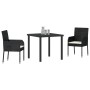 Set de Comedor de Jardín de 5 Piezas con Cojines Poliratán Negro | Foro24.es | Tu tienda online para hogar, jardín y más Foro24.es