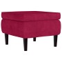 Taburete con patas de madera terciopelo rojo tinto en Taburetes y sillas plegables | Comprar online en Foru.es