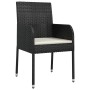 Set de Comedor de Jardín de 5 Piezas con Cojines Negro Poliratán de , Sillas de jardín - Ref: Foro24-3380102, Precio: 340,84 ...