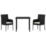 Set de Comedor de Jardín de 5 Piezas con Cojines Negro Poliratán de , Sillas de jardín - Ref: Foro24-3380102, Precio: 340,84 ...