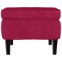 Taburete con patas de madera terciopelo rojo tinto en Taburetes y sillas plegables | Comprar online en Foru.es