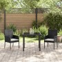 Juego de Comedor de Jardín de 5 Piezas con Cojines Gris Poliratán de , Sillas de jardín - Ref: Foro24-3380108, Precio: 324,36...
