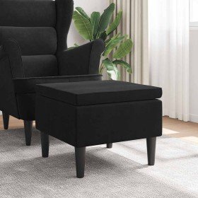 Taburete con patas de madera terciopelo negro en Taburetes y sillas plegables | Comprar online en Foru.es