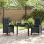 Juego de comedor para jardín de 5 piezas con cojines, negro, poliratán de , Sillas de jardín - Ref: Foro24-3380121, Precio: 5...