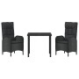 Juego de comedor para jardín de 5 piezas con cojines, negro, poliratán de , Sillas de jardín - Ref: Foro24-3380121, Precio: 5...