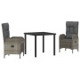 Conjunto de Comedor de Jardín de 5 Piezas de con Cojines Gris Poliratán de , Sillas de jardín - Ref: Foro24-3380135, Precio: ...