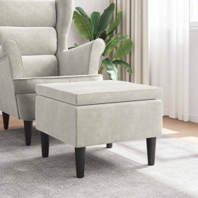 Taburete con patas de madera y terciopelo color crema en Taburetes y sillas plegables | Comprar online en Foru.es