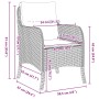Set de Comedor de Jardín de 3 Piezas con Cojines de Rattan Poliéster Negro de , Sillas de jardín - Ref: Foro24-3380141, Preci...