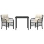 Set de Comedor de Jardín de 5 Piezas con Cojines Negros de Poliratán | Foro24.es | Tu tienda online para hogar, jardín y más Foro24.es