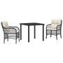 Conjunto de Comedor de Jardín de 7 Piezas con Cojines Negro Ratán Poliéster de , Sillas de jardín - Ref: Foro24-3380208, Prec...
