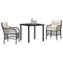 Conjunto de Comedor de Jardín de 7 Piezas con Cojines Negro Ratán Poliéster de , Sillas de jardín - Ref: Foro24-3380208, Prec...