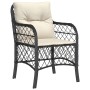 Conjunto de Comedor de Jardín de 7 Piezas con Cojines Negro Ratán Poliéster de , Sillas de jardín - Ref: Foro24-3380208, Prec...