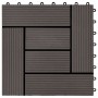 Baldosas de porche WPC 30x30 cm 2 m² marrón oscuro 22 unidades en Materiales de construcción | Comprar online en Foru.es
