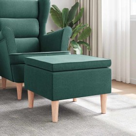 Taburete con patas de madera tapizado tela verde oscuro en Taburetes y sillas plegables | Comprar online en Foru.es