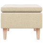Taburete con patas de madera tapizado tejido crema en Taburetes y sillas plegables | Comprar online en Foru.es
