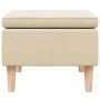Taburete con patas de madera tapizado tejido crema en Taburetes y sillas plegables | Comprar online en Foru.es