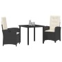 Set de Comedor de Jardín de 7 Piezas con Cojines Rattan Negro de , Sillas de jardín - Ref: Foro24-3380258, Precio: 780,84 €, ...