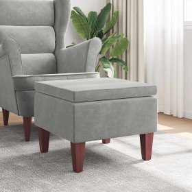 Taburete con patas de madera terciopelo gris claro en Taburetes y sillas plegables | Comprar online en Foru.es