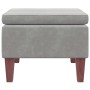 Taburete con patas de madera terciopelo gris claro en Taburetes y sillas plegables | Comprar online en Foru.es